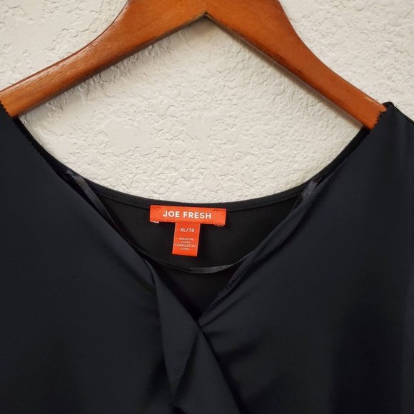 Joe Fresh Sleeveless V-Neck Ruffle Front High Low Hem Knit Top Size XL - Picture 2 of 4